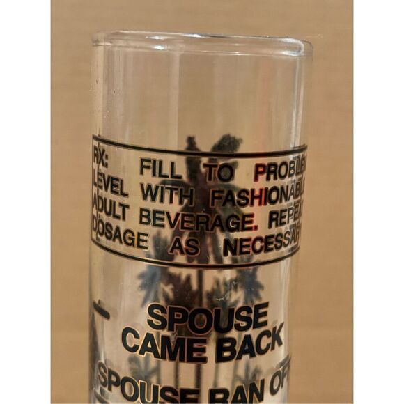 Hawaii Retro Shot Glass-WORLDS TALLEST-Black/Gold Palm Trees EUC - Picture 5 of 7